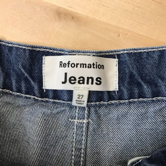 Reformation Blue Wide-Leg Jeans - Picture 8 of 9